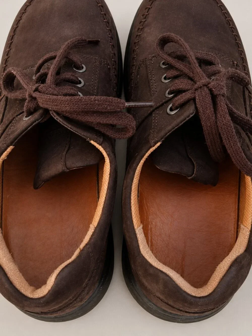 ECCO Men’s Brown Nubuck Moc Toe Comfort Lace-Up Shoes EU 42 US 8–8.5